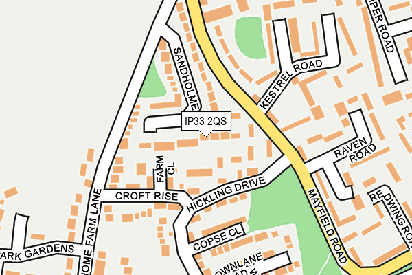 IP33 2QS map - OS OpenMap – Local (Ordnance Survey)