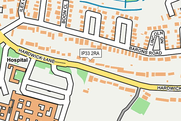 IP33 2RA map - OS OpenMap – Local (Ordnance Survey)