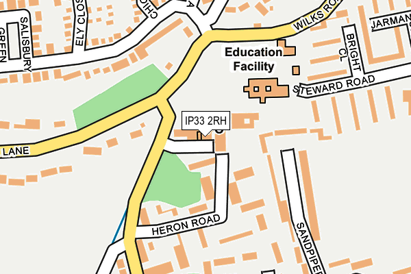 IP33 2RH map - OS OpenMap – Local (Ordnance Survey)