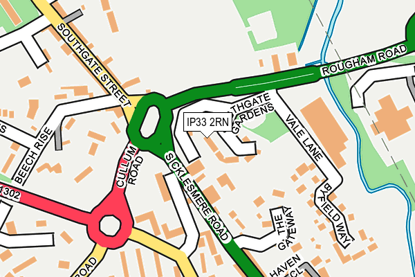IP33 2RN map - OS OpenMap – Local (Ordnance Survey)