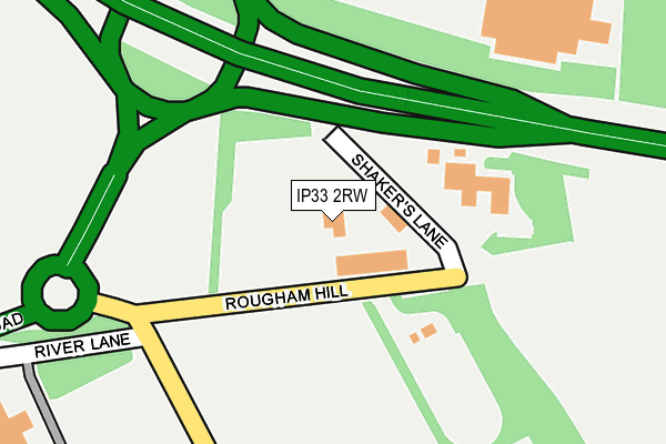 IP33 2RW map - OS OpenMap – Local (Ordnance Survey)