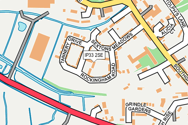 IP33 2SE map - OS OpenMap – Local (Ordnance Survey)