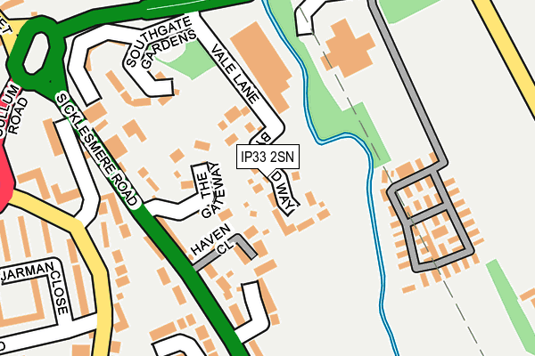 IP33 2SN map - OS OpenMap – Local (Ordnance Survey)
