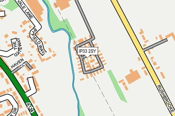 IP33 2SY map - OS OpenMap – Local (Ordnance Survey)