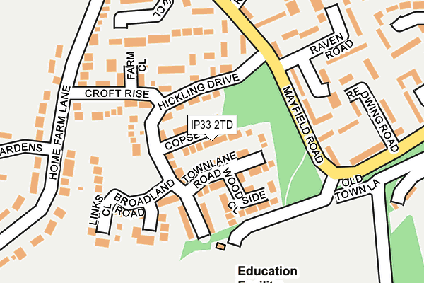 IP33 2TD map - OS OpenMap – Local (Ordnance Survey)