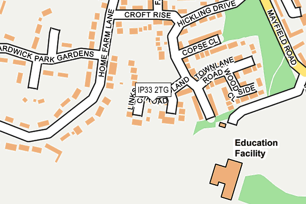 IP33 2TG map - OS OpenMap – Local (Ordnance Survey)