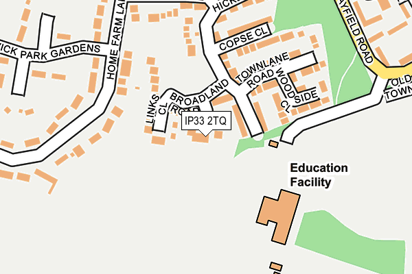 IP33 2TQ map - OS OpenMap – Local (Ordnance Survey)