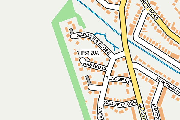 IP33 2UA map - OS OpenMap – Local (Ordnance Survey)