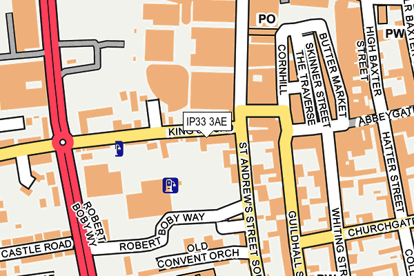 IP33 3AE map - OS OpenMap – Local (Ordnance Survey)