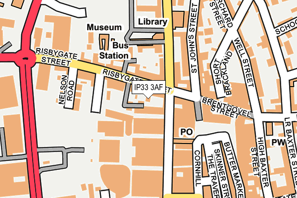 IP33 3AF map - OS OpenMap – Local (Ordnance Survey)