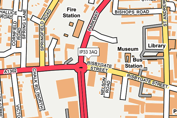 IP33 3AQ map - OS OpenMap – Local (Ordnance Survey)