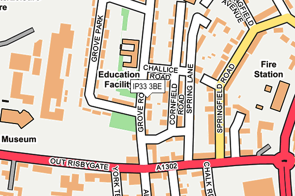IP33 3BE map - OS OpenMap – Local (Ordnance Survey)