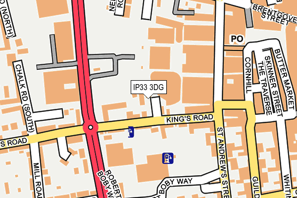 IP33 3DG map - OS OpenMap – Local (Ordnance Survey)