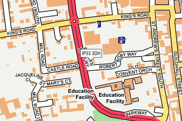 IP33 3DH map - OS OpenMap – Local (Ordnance Survey)