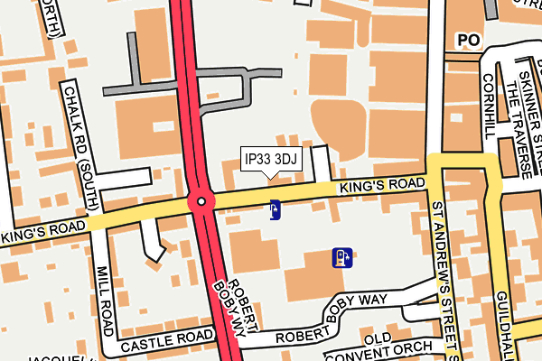 IP33 3DJ map - OS OpenMap – Local (Ordnance Survey)