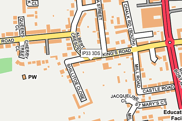 IP33 3DS map - OS OpenMap – Local (Ordnance Survey)