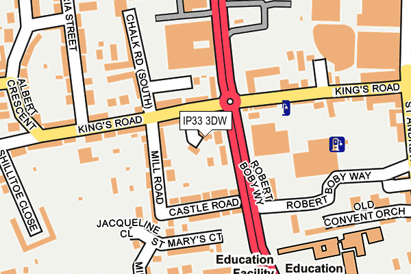 IP33 3DW map - OS OpenMap – Local (Ordnance Survey)