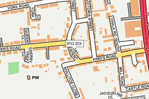 IP33 3DX map - OS OpenMap – Local (Ordnance Survey)