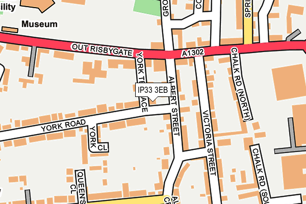 IP33 3EB map - OS OpenMap – Local (Ordnance Survey)