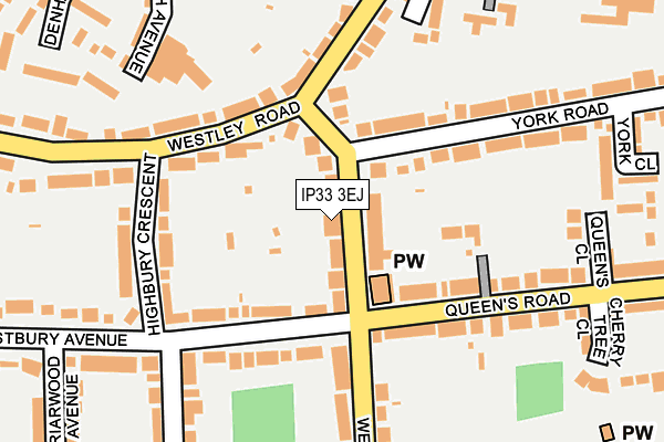 IP33 3EJ map - OS OpenMap – Local (Ordnance Survey)