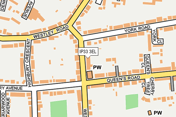 IP33 3EL map - OS OpenMap – Local (Ordnance Survey)
