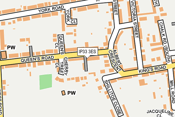 IP33 3ES map - OS OpenMap – Local (Ordnance Survey)