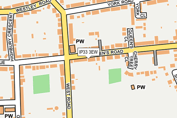 IP33 3EW map - OS OpenMap – Local (Ordnance Survey)