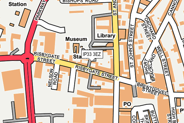 IP33 3EZ map - OS OpenMap – Local (Ordnance Survey)