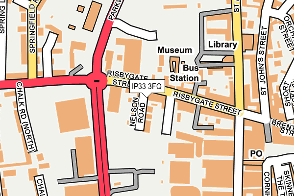 IP33 3FQ map - OS OpenMap – Local (Ordnance Survey)