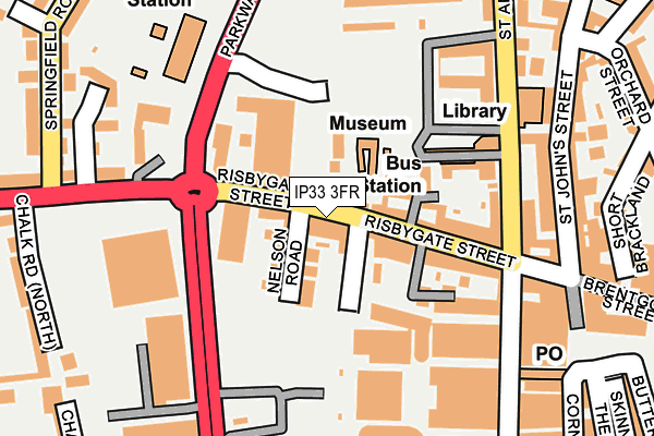 IP33 3FR map - OS OpenMap – Local (Ordnance Survey)