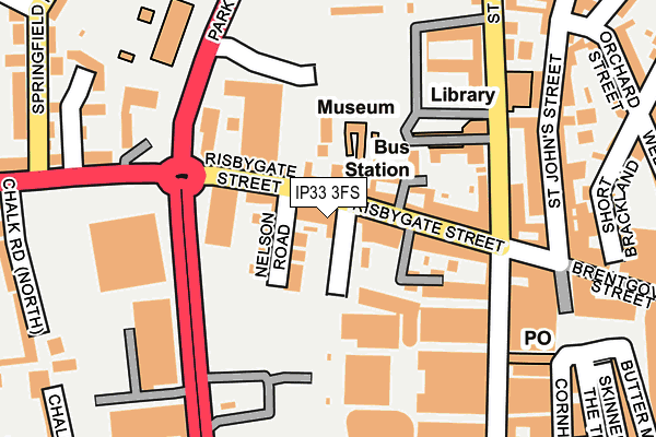 IP33 3FS map - OS OpenMap – Local (Ordnance Survey)