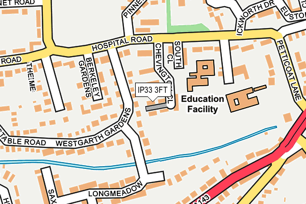 IP33 3FT map - OS OpenMap – Local (Ordnance Survey)