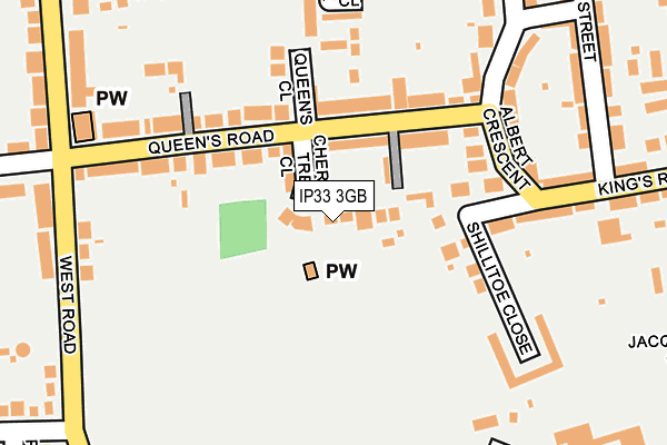 IP33 3GB map - OS OpenMap – Local (Ordnance Survey)