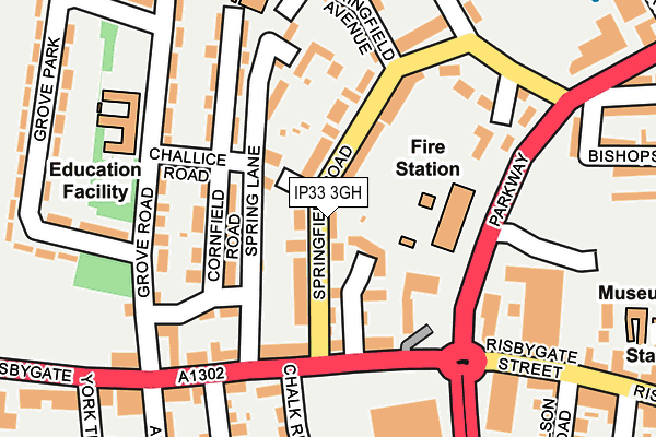 IP33 3GH map - OS OpenMap – Local (Ordnance Survey)