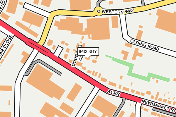 IP33 3GY map - OS OpenMap – Local (Ordnance Survey)