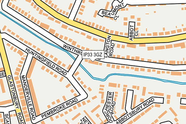 IP33 3GZ map - OS OpenMap – Local (Ordnance Survey)