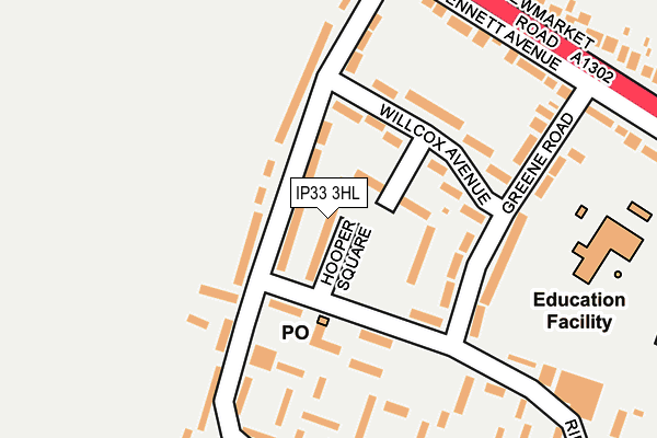 IP33 3HL map - OS OpenMap – Local (Ordnance Survey)