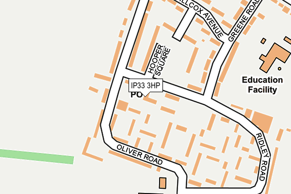 IP33 3HP map - OS OpenMap – Local (Ordnance Survey)