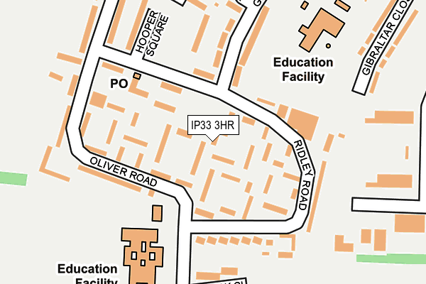 IP33 3HR map - OS OpenMap – Local (Ordnance Survey)