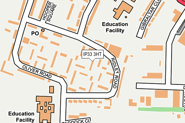 IP33 3HT map - OS OpenMap – Local (Ordnance Survey)