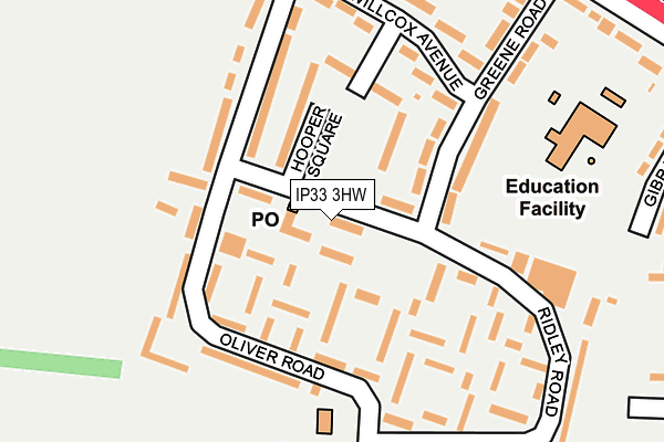 IP33 3HW map - OS OpenMap – Local (Ordnance Survey)