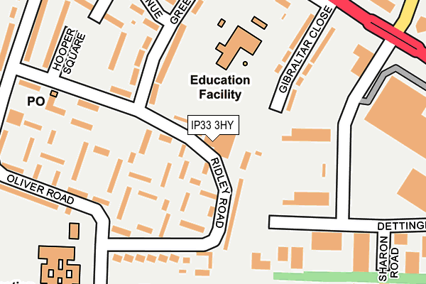 IP33 3HY map - OS OpenMap – Local (Ordnance Survey)