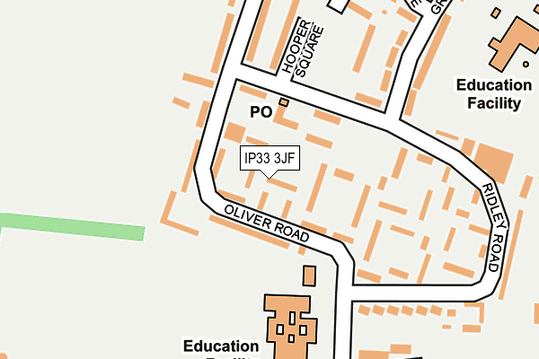 IP33 3JF map - OS OpenMap – Local (Ordnance Survey)