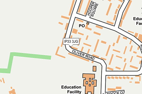 IP33 3JG map - OS OpenMap – Local (Ordnance Survey)