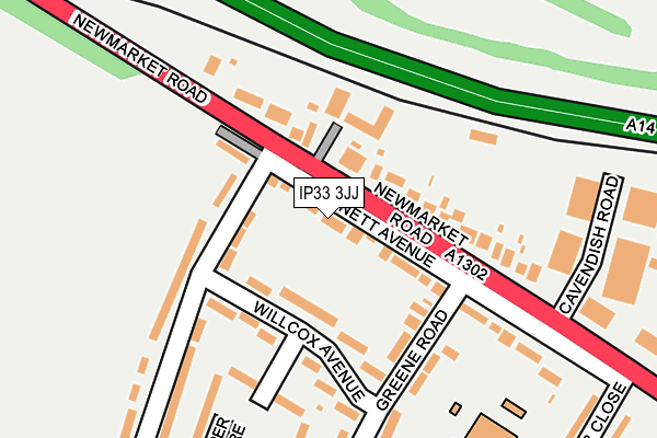 IP33 3JJ map - OS OpenMap – Local (Ordnance Survey)