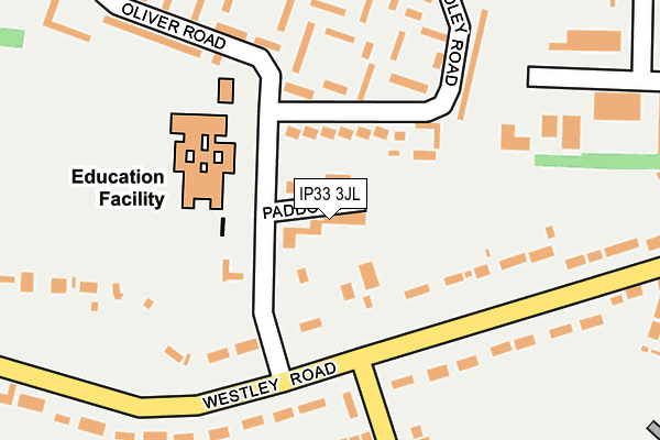 IP33 3JL map - OS OpenMap – Local (Ordnance Survey)