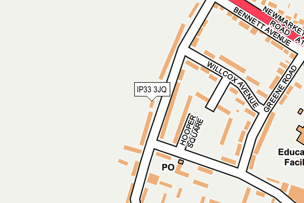 IP33 3JQ map - OS OpenMap – Local (Ordnance Survey)