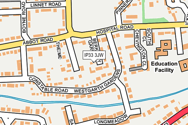 IP33 3JW map - OS OpenMap – Local (Ordnance Survey)