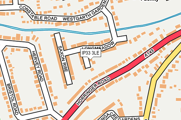 IP33 3LE map - OS OpenMap – Local (Ordnance Survey)