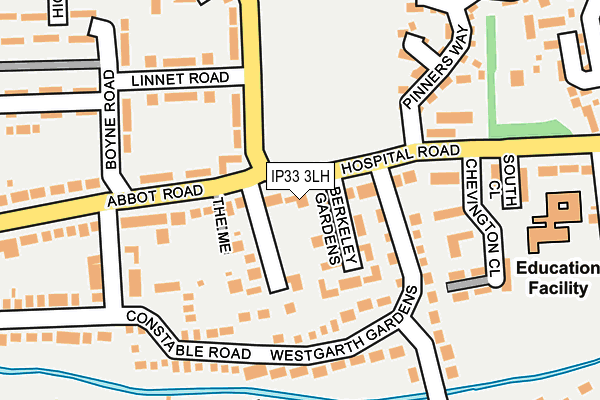 IP33 3LH map - OS OpenMap – Local (Ordnance Survey)